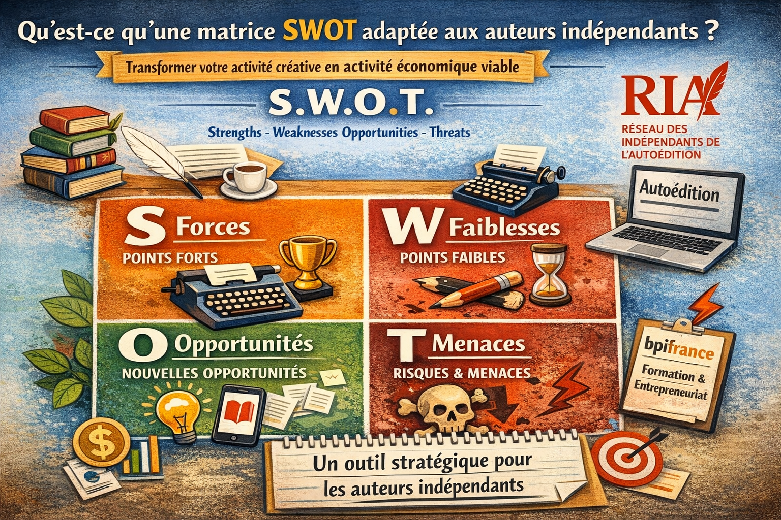 Booster vos ventes de livre avec la Matrice SWOT : analysez vos forces d’auteur