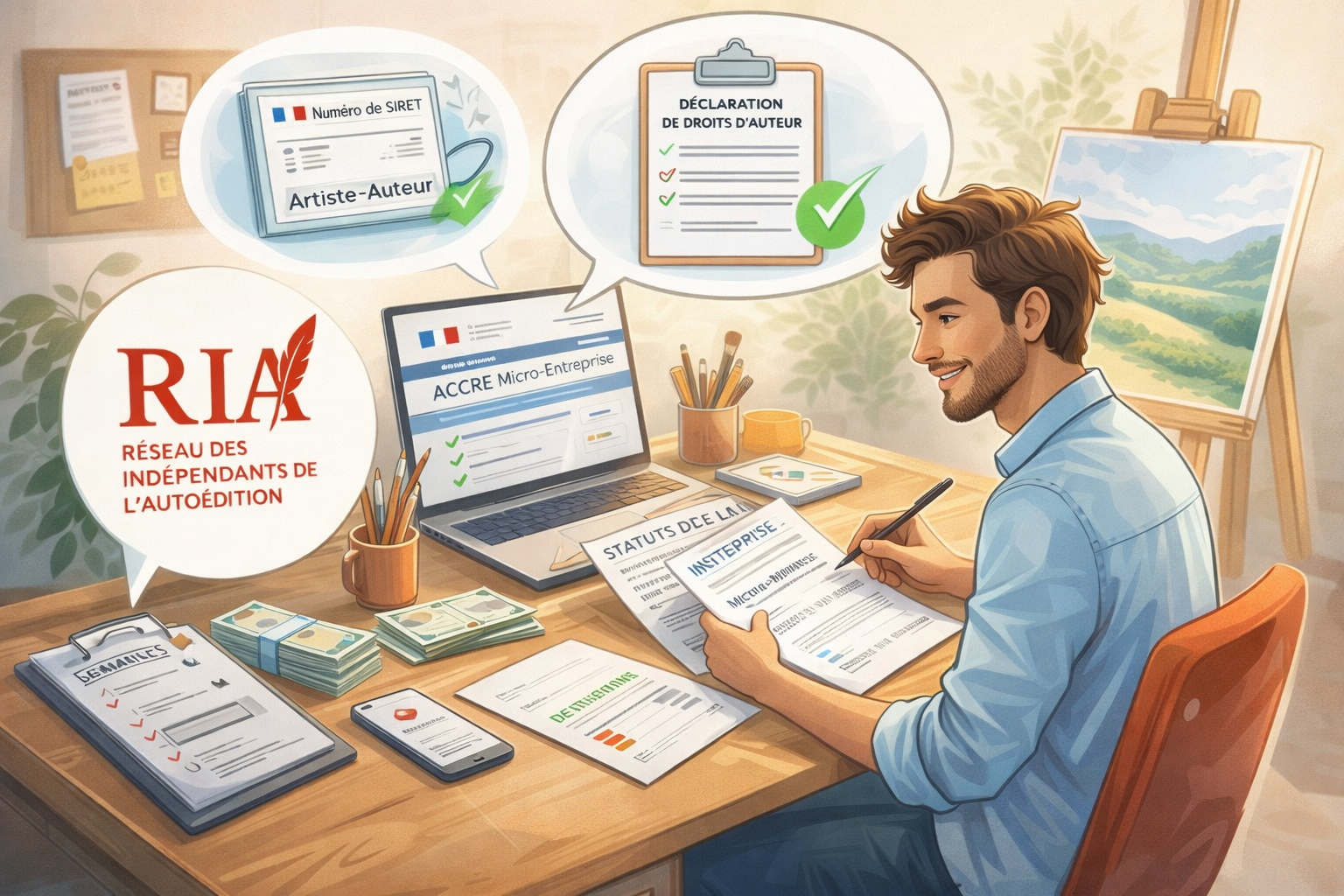 Structurer son activité d’auteur :artiste-auteur comme socle, micro-entreprise comme option stratégique